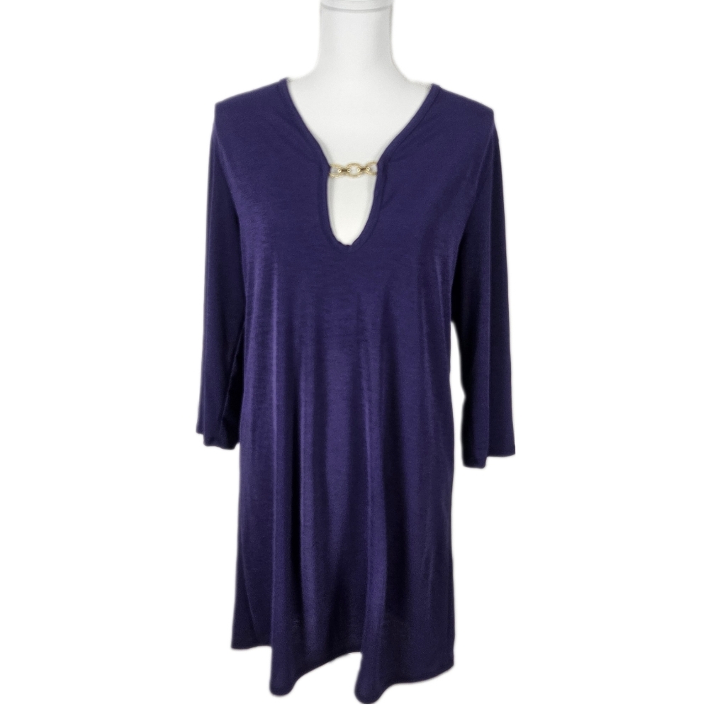 Vintage 80'S Swim Cover up Tara Grinna Womens Purple Gold Large USA
